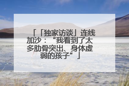 「独家访谈」连线加沙：“我看到了太多肋骨突出、身体虚弱的孩子”
