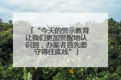 “今天的警示教育让我们更加警醒地认识到，办案者首先要守得住底线”