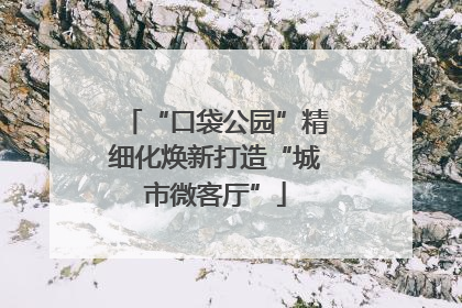 “口袋公园”精细化焕新打造“城市微客厅”