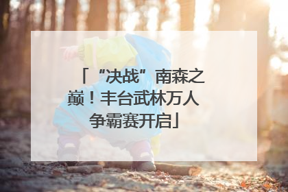 “决战”南森之巅！丰台武林万人争霸赛开启