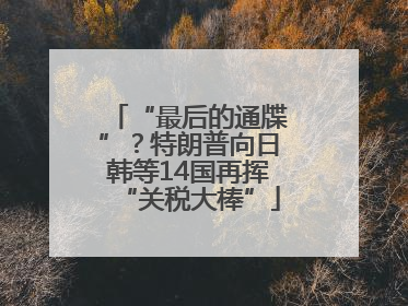 “最后的通牒”？特朗普向日韩等14国再挥“关税大棒”