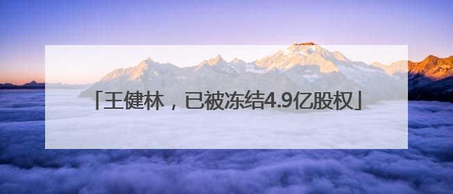 王健林，已被冻结4.9亿股权