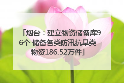 烟台：建立物资储备库96个 储备各类防汛抗旱类物资186.52万件