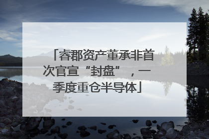 睿郡资产董承非首次官宣“封盘”，一季度重仓半导体