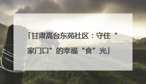 甘肃高台东苑社区：守住“家门口”的幸福“食”光