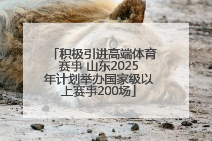 积极引进高端体育赛事 山东2025年计划举办国家级以上赛事200场