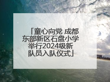 童心向党 成都东部新区石盘小学举行2024级新队员入队仪式