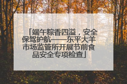 端午粽香四溢，安全保驾护航——东平大羊市场监管所开展节前食品安全专项检查