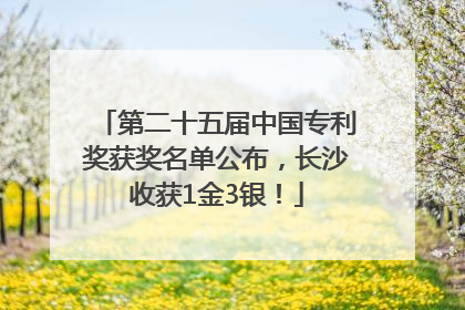 第二十五届中国专利奖获奖名单公布，长沙收获1金3银！