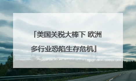 美国关税大棒下 欧洲多行业恐陷生存危机