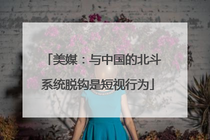 美媒：与中国的北斗系统脱钩是短视行为