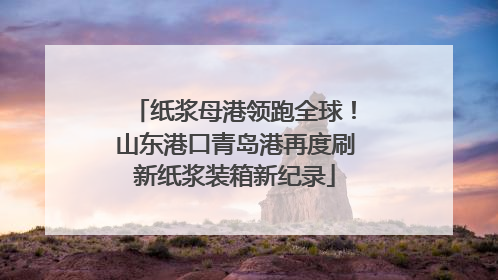 纸浆母港领跑全球！山东港口青岛港再度刷新纸浆装箱新纪录