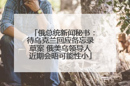 俄总统新闻秘书：待乌克兰回应备忘录草案 俄美乌领导人近期会晤可能性小