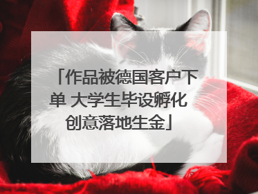 作品被德国客户下单 大学生毕设孵化创意落地生金