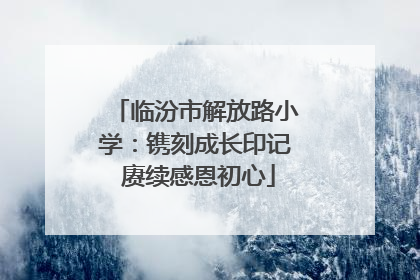 临汾市解放路小学：镌刻成长印记 赓续感恩初心