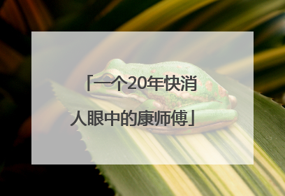 一个20年快消人眼中的康师傅