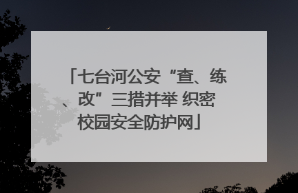 七台河公安“查、练、改”三措并举 织密校园安全防护网
