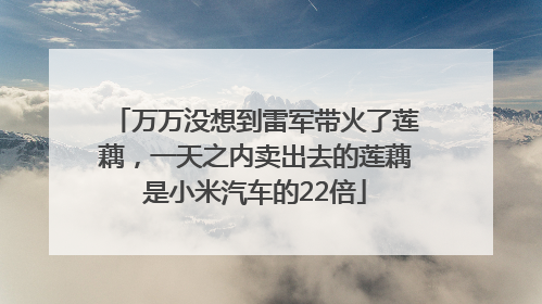 万万没想到雷军带火了莲藕，一天之内卖出去的莲藕是小米汽车的22倍