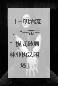 三明清流：“一带三”模式破局林业执法困境