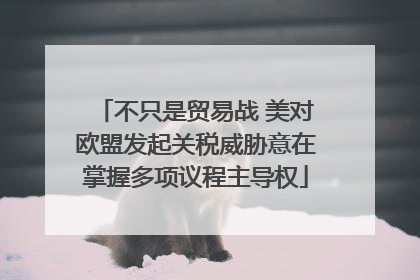 不只是贸易战 美对欧盟发起关税威胁意在掌握多项议程主导权