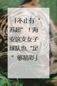 不止有“苏超”！海安这支女子球队也“足”够精彩