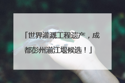 世界灌溉工程遗产，成都彭州湔江堰候选！