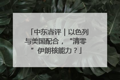 中东睿评｜以色列与美国配合，“清零”伊朗核能力？