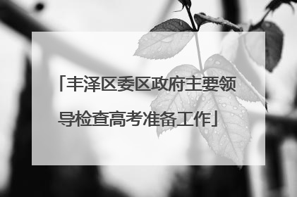 丰泽区委区政府主要领导检查高考准备工作