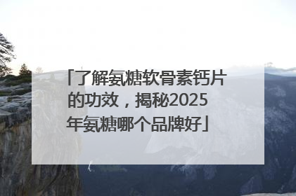 了解氨糖软骨素钙片的功效，揭秘2025年氨糖哪个品牌好