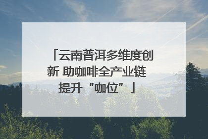 云南普洱多维度创新 助咖啡全产业链提升“咖位”