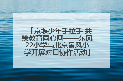 京堰少年手拉手 共绘教育同心圆——东风22小学与北京景风小学开展对口协作活动