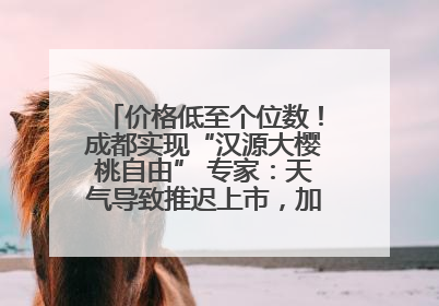 价格低至个位数！成都实现“汉源大樱桃自由” 专家：天气导致推迟上市，加之产量大