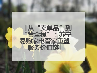 从“卖单品”到“管全程”：苏宁易购家电管家重塑服务价值链