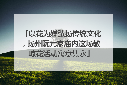 以花为媒弘扬传统文化，扬州阮元家庙内这场敬琼花活动寓意隽永