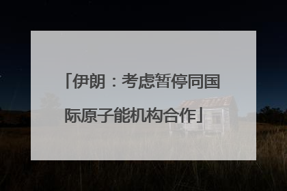 伊朗：考虑暂停同国际原子能机构合作
