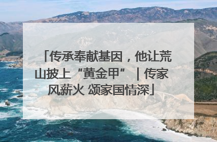 传承奉献基因，他让荒山披上“黄金甲”｜传家风薪火 颂家国情深