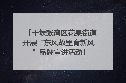 十堰张湾区花果街道开展“东风故里育新风”品牌宣讲活动