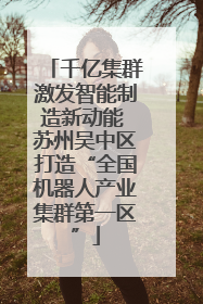 千亿集群激发智能制造新动能 苏州吴中区打造“全国机器人产业集群第一区”