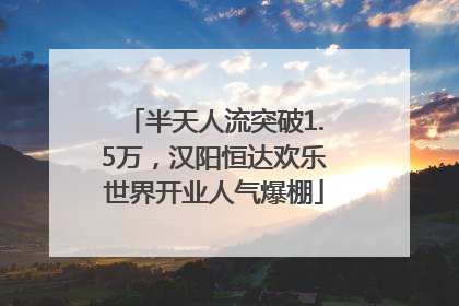 半天人流突破1.5万，汉阳恒达欢乐世界开业人气爆棚