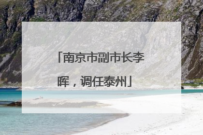 南京市副市长李晖，调任泰州