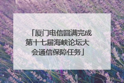 厦门电信圆满完成第十七届海峡论坛大会通信保障任务
