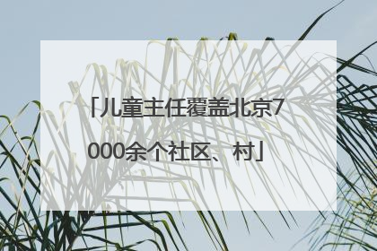 儿童主任覆盖北京7000余个社区、村