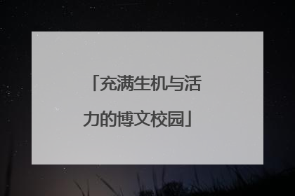 充满生机与活力的博文校园