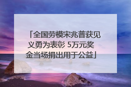 全国劳模宋兆普获见义勇为表彰 5万元奖金当场捐出用于公益
