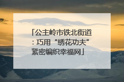 公主岭市铁北街道：巧用“绣花功夫”紧密编织幸福网