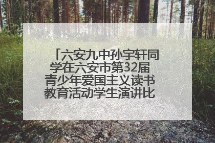 六安九中孙宇轩同学在六安市第32届青少年爱国主义读书教育活动学生演讲比赛中荣获一等奖