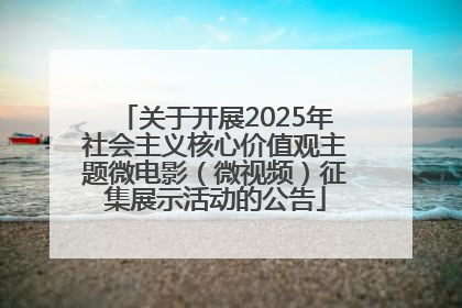 关于开展2025年社会主义核心价值观主题微电影（微视频）征集展示活动的公告