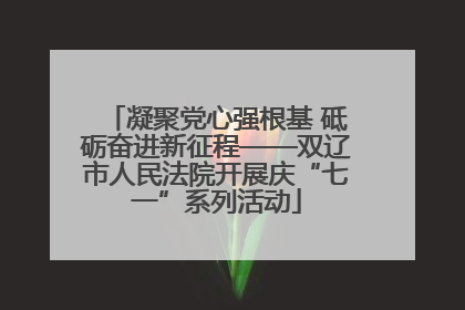 凝聚党心强根基 砥砺奋进新征程——双辽市人民法院开展庆“七一”系列活动