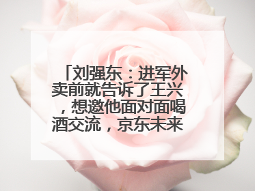 刘强东：进军外卖前就告诉了王兴，想邀他面对面喝酒交流，京东未来会打造一种与美团不同的商业模式
