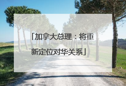 加拿大总理：将重新定位对华关系